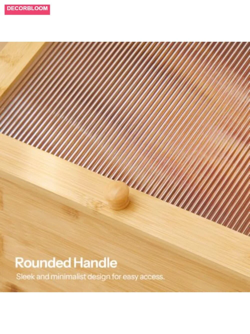 Large Bamboo Bread Box with Acrylic Window, Multipurpose Kitchen Storage